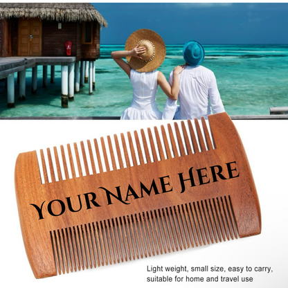 Custom Engraved Sandalwood Beard & Hair Comb