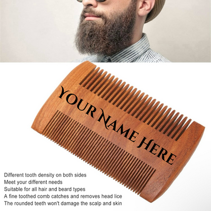 Custom Engraved Sandalwood Beard & Hair Comb