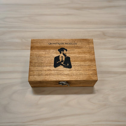Custom Laser Engraved Box Bundle - Beard Oil, Butter, Brush, Comb