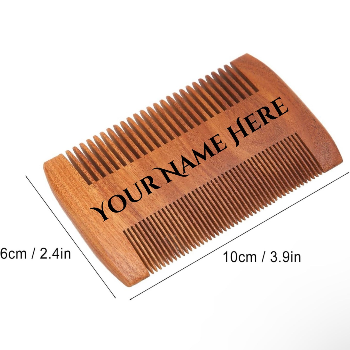 Custom Engraved Sandalwood Beard & Hair Comb