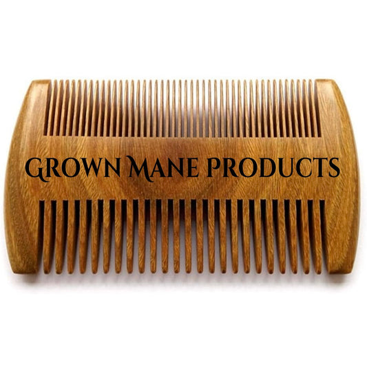 Grown Mane Dual‑Tooth Sandalwood Beard Hair Comb